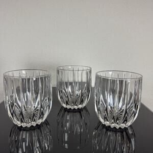 Set Of 3 Mikasa Park Lane Double Old Fashioned Tumblers 3 7/8"